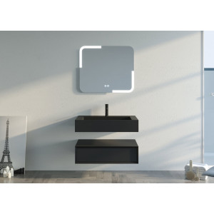 Meuble salle de bain FLORENTINO 80cm Noir