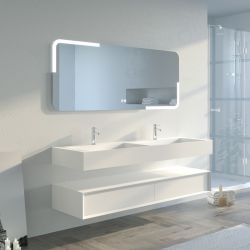 Meuble double vasque salle de bain FLORENTINO 1600B