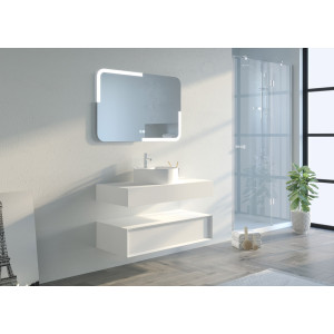 Meuble Simple vasque salle de bain FABRIANO 100cm Blanc