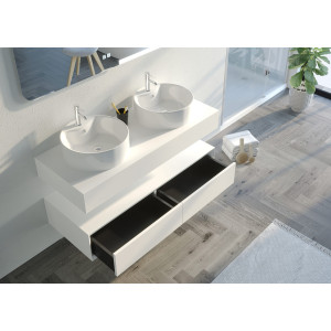 Meuble double vasque salle de bain FABRIANO 1200 Blanc