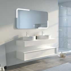 Meuble salle de bain FABRIANO 140cm Blanc Mat