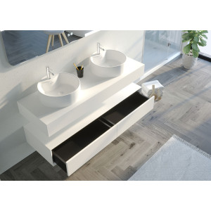 Meuble salle de bain FABRIANO 140cm Blanc Mat