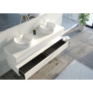 Meuble blanc et lumineux pour salle de bain FABRIANO 160cm Blanc