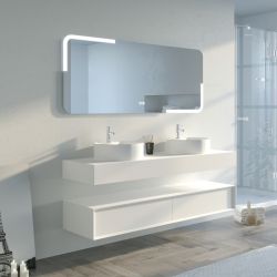 Meuble blanc et lumineux pour salle de bain FABRIANO 160cm Blanc