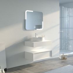 Meuble et large tiroir salle de bain FABRIANO 800 Blanc