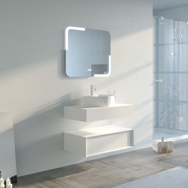 Meuble et large tiroir salle de bain FABRIANO 800 Blanc