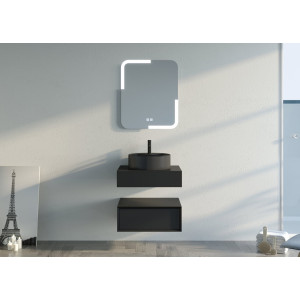 Meuble simple vasque noir mat salle de bain FABRIANO 600 Noir