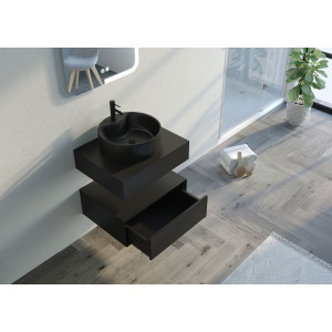 Beau Meuble simple vasque salle de bain FABRIANO 600 Noir