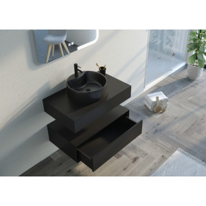 ensemble simple vasque Meuble salle de bain FABRIANO 800 Noir