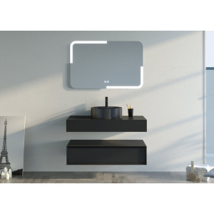 Meuble simple vasque salle de bain FABRIANO 1000 Noir