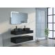 Meuble double vasque noir mat salle de bain FABRIANO 1200