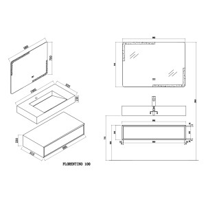 Plan Meuble salle de bain FLORENTINO 1000B