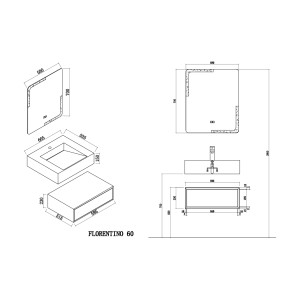 plan Meuble salle de bain FLORENTINO 600N