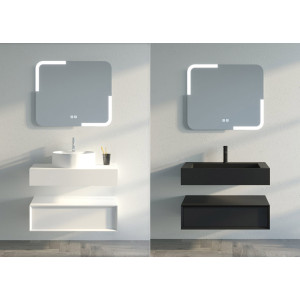 Miroir Sobre et Design avec LED PRISMA_800