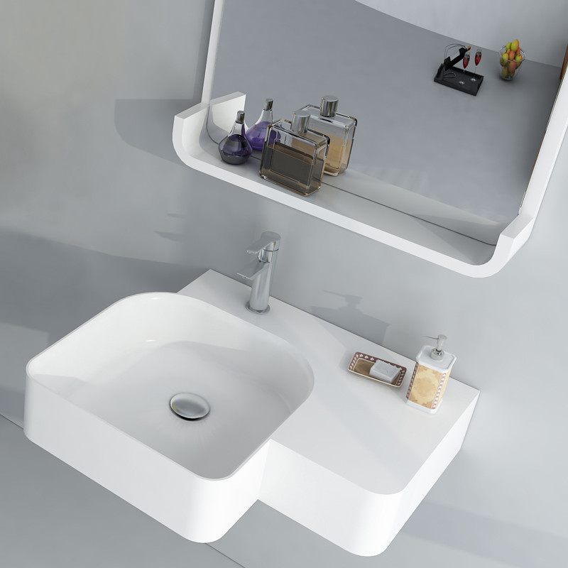 SDWD38186 : Plan vasque suspendu en solid surface SDWD38186 : Plan vasque suspendu en solid surface