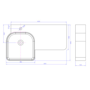 Plan du plan vasque SDWD38186