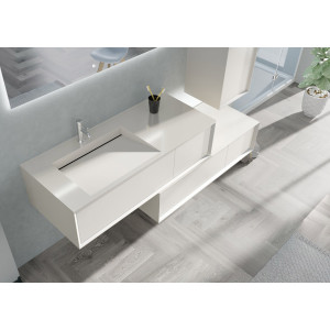 Meuble simple vasque de salle de bain Avigliano 1200 Blanc