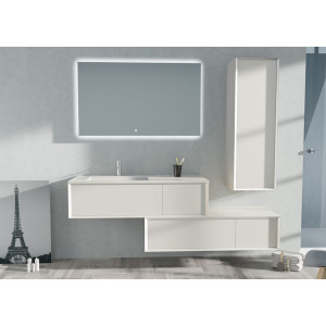 Meuble Design de salle de bain Avigliano 1200 Blanc