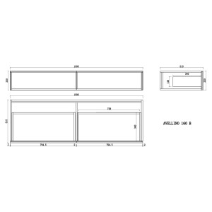 Plan Meuble salle de bain AVELLINO 1600B