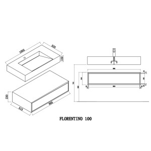 Meuble salle de bain FLORENTINO 1000B