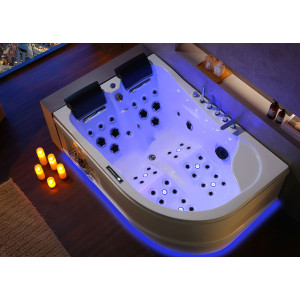 Baignoire balnéo Design asymétrique Kalliste Droite 47 jets