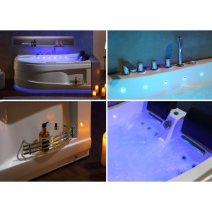 Baignoire balnéo Design asymétrique Kalliste Gauche 47 jets