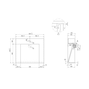 Plan vasque Meuble salle de bain FLORENTINO 600B