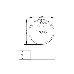 Schéma vasque Meuble salle de bain FABRIANO 1000 Blanc