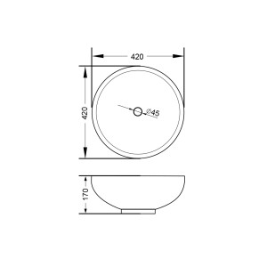 Dimensions vasque VERZINO 1400 Bois Naturel et Noir mat