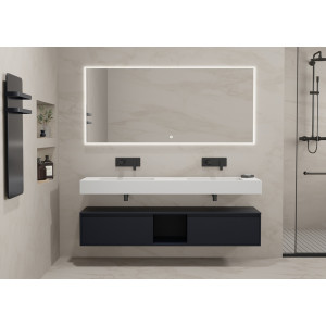 Meuble noir salle de bain ROMANZA 160 cm