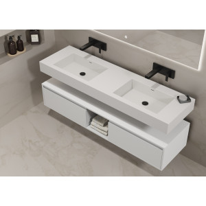 Meuble salle de bain contemporain ROMANZA 1600 Blanc