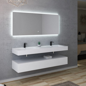 Meuble double vasque salle de bain AVELLINO 1600