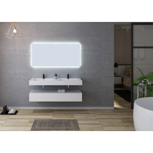 Meuble 2 vasques salle de bain AVELLINO 1400B