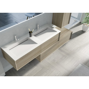Meuble de salle de bain Avigliano 1400 Scandinave double vasque