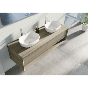 Beau Meuble salle de bain double vasque SANZA 1600 Scandinave
