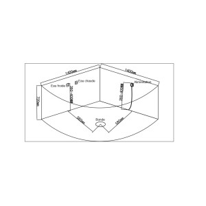 implantation Baignoire balnéo d'angle Corleone Black 48 jets