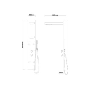 Plan et dimensions colonne d'hydromassage A212