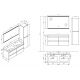 Plan dimensions Meuble salle de bain Scorzo 1200 Béton