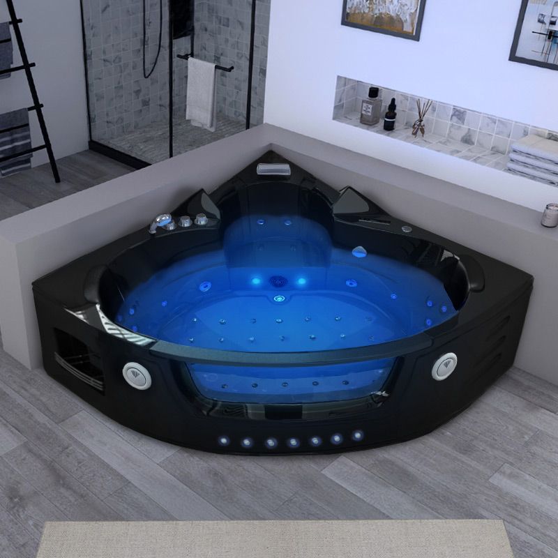 Belle baignoire balneo d'angle noire Maeva Black