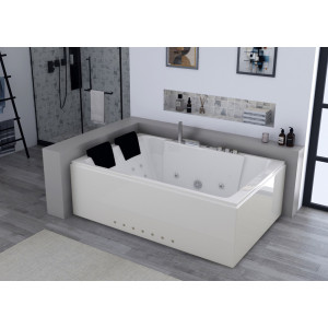 Baignoire balnéo rectangulaire Belize Gauche 32 jets Whirlpool