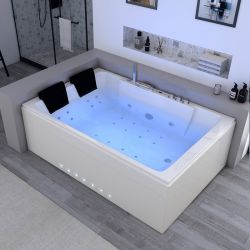 Baignoire balnéo rectangulaire Santa-Ana 42 jets garantie pendant 5 ans