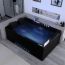 Baignoire balnéo rectangulaire Belize Black Gauche 32 jets Whirlpool