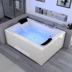 Baignoire balnéo rectangulaire Elle&Lui 40 jets