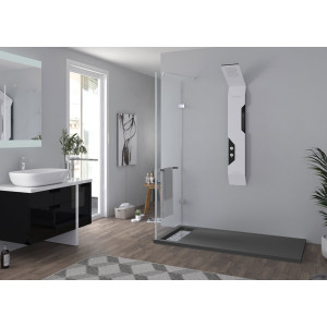 Receveur en gel coat ALICANTE Graphite 160x80cm
