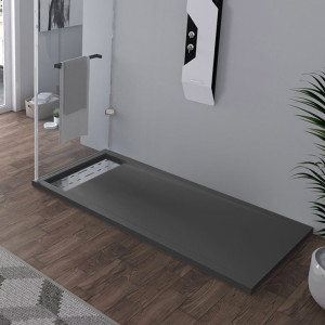 Receveur en gel coat ALICANTE Graphite 160x80cm