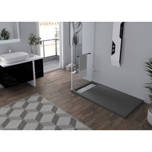 Receveur en gel coat ALICANTE Graphite 140x80cm