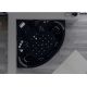 Vue intérieure Baignoire balnéo d'angle Corleone Black 48 jets
