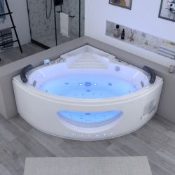 Plan baignoire balnéo d'angle Lisbonne 30 jets