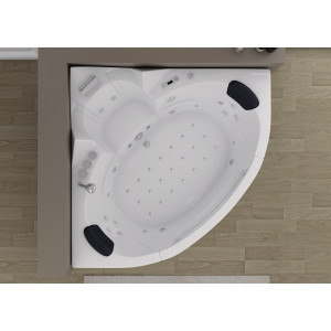 Vue intérieure Baignoire Balnéo d'angle Maeva S 30 jets