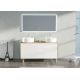 Meubles salle de bain double vasque VENEZIA Bois Naturel et Blanc mat